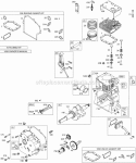 Cam Crankcase CoverSump Crankshaft Cylinder HeadValves KitsGasket Sets - Engine KitsGasket Sets - Valves Oil Piston Diagram and Parts List for 257412-0100-E1  Briggs and Stratton Engine